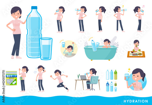 flat type medical staff woman_hydration