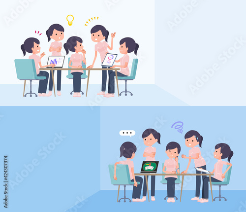 flat type medical staff woman_intracerebral-meeting