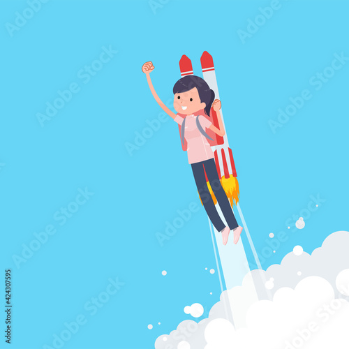 flat type medical staff woman_rocket-jet