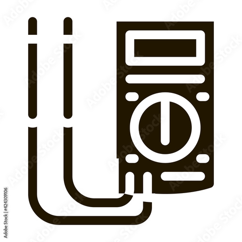 ammeter tool glyph icon vector. ammeter tool sign. isolated symbol illustration