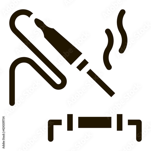 soldering iron solder resistor glyph icon vector. soldering iron solder resistor sign. isolated symbol illustration
