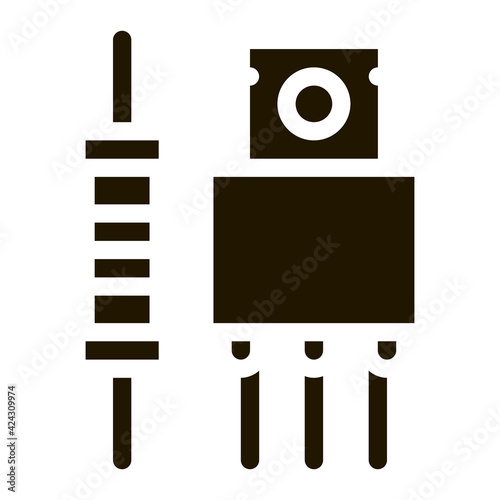 radio spare parts glyph icon vector. radio spare parts sign. isolated symbol illustration