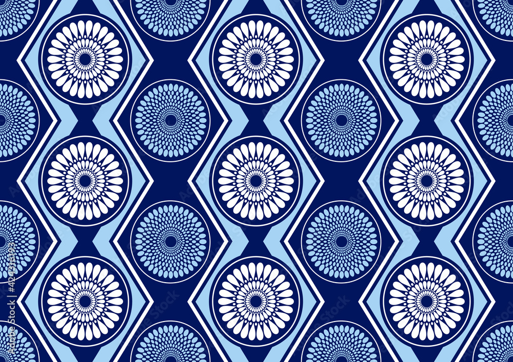 African fabric pattern, picture art and abstract background.