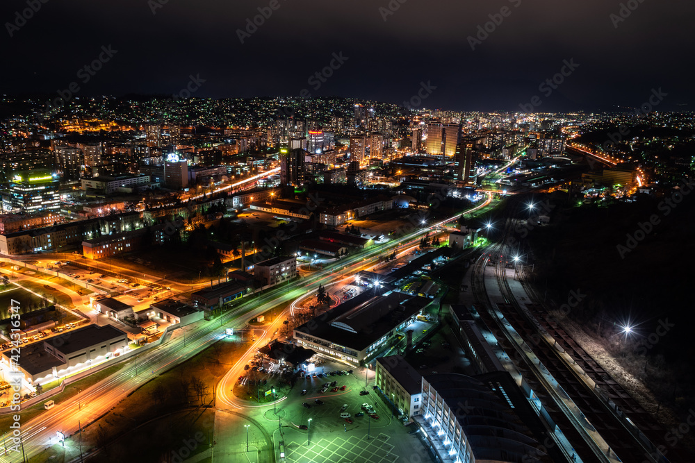 night view on the city sarajevo