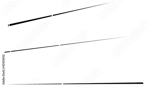 Dashed dynamic lines, stripes. 3D Lines in perspective vanishing with gaps