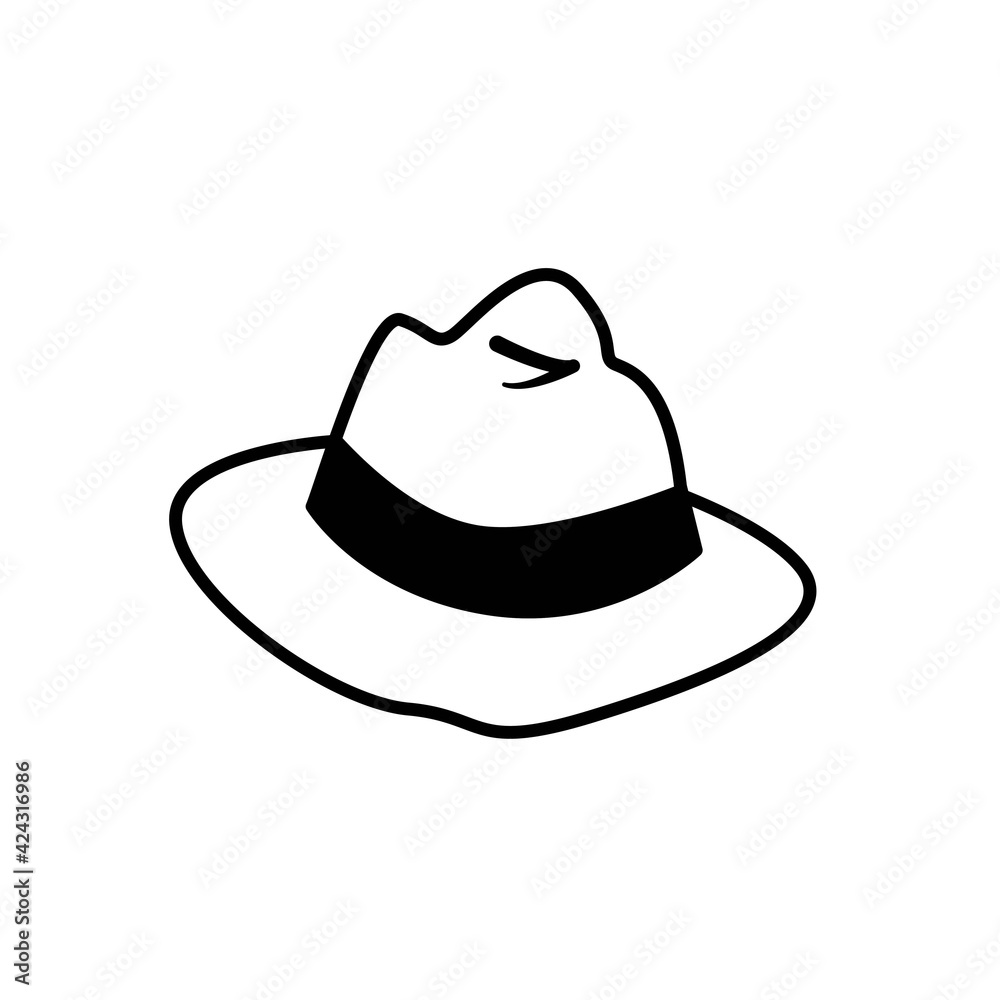 cowboy hat icon, vector cowboy hat silhouette, retro western fashion hat illustration cowboy hat icon, vector cowboy hat silhouette, retro western fashion hat illustration