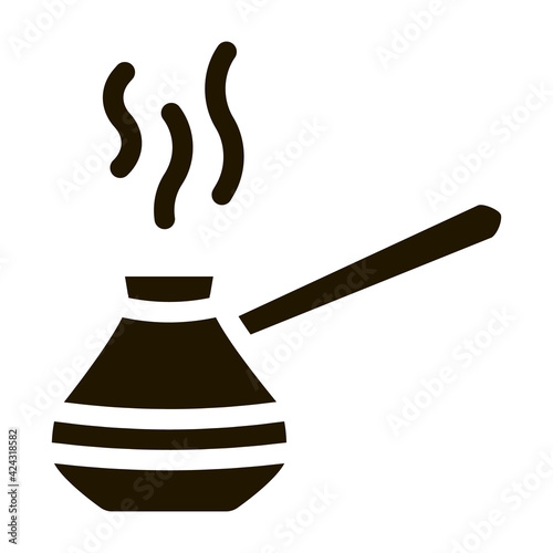 Wallpaper Mural pot for boil coffee glyph icon vector. pot for boil coffee sign. isolated symbol illustration Torontodigital.ca