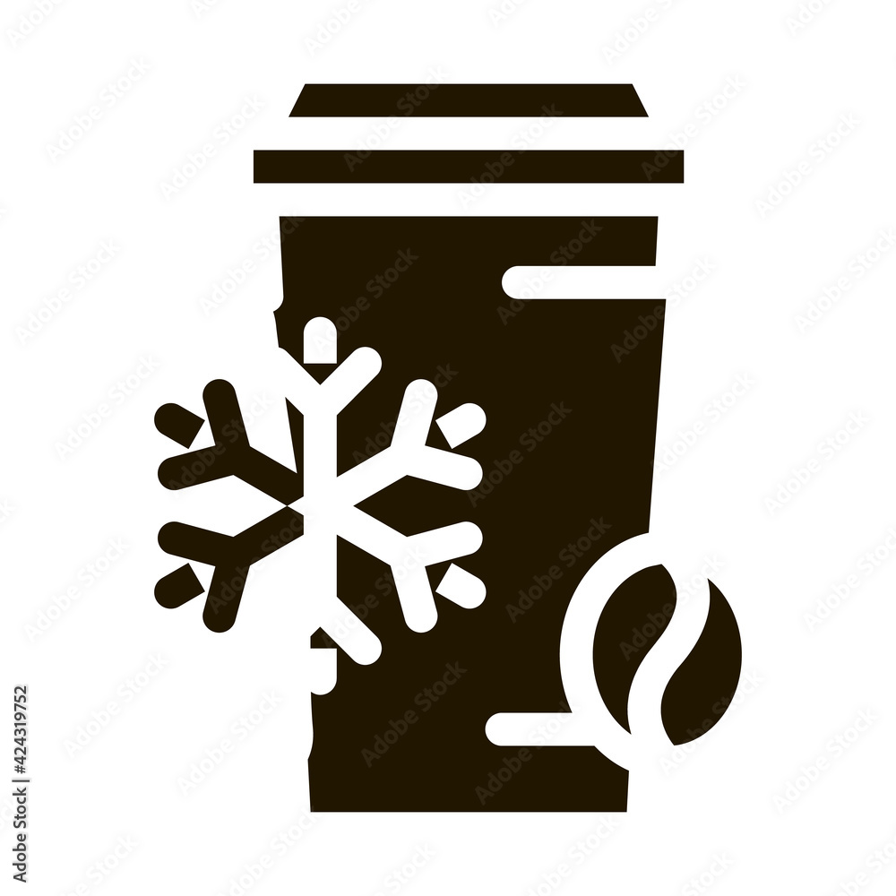 cold coffee cup glyph icon vector. cold coffee cup sign. isolated symbol illustration cold coffee cup glyph icon vector. cold coffee cup sign. isolated symbol illustration