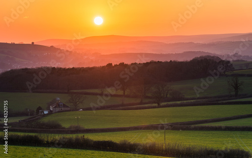 Wallpaper Mural Sunset over Totnes fields, Berry Pomeroy Village, Devon, England, Europe Torontodigital.ca