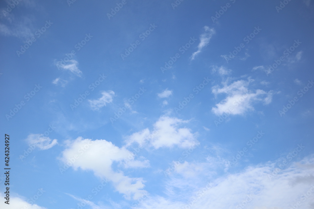 clear blue sky with white clouds