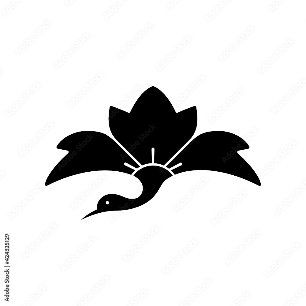 花菱紋 鬼花菱鶴 おにはなびしづる Stock Vector Adobe Stock