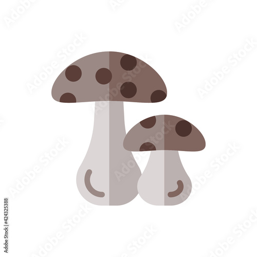 Mushroom Flat Icon Logo Illustration Vector Isolated. Chinese Food and Restaurant Icon-Set. Suitable for Web Design, Logo, App, and Upscale Your Business.