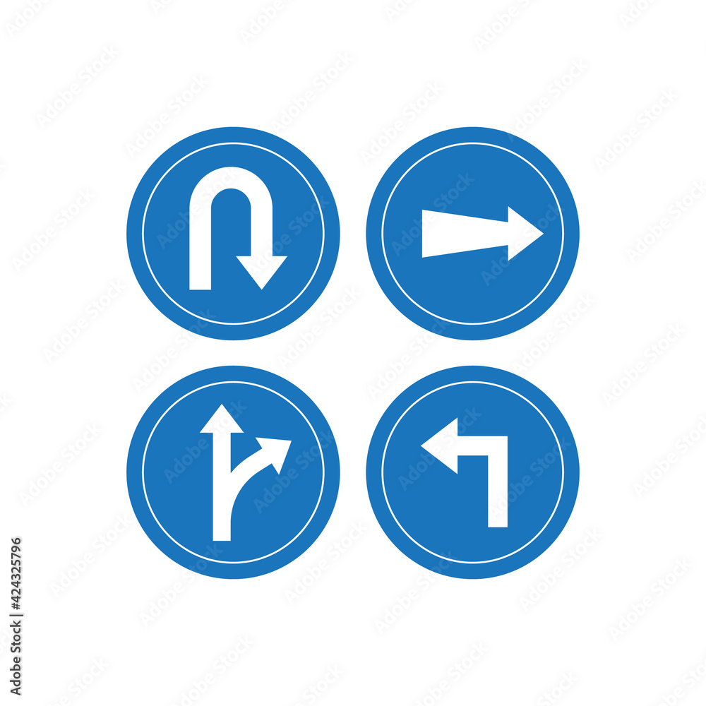 Set of traffic signs icon design isolated on white background