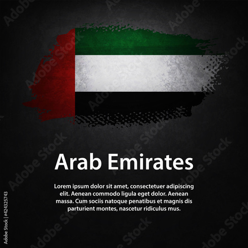 Arab Emirates Flag Black Background