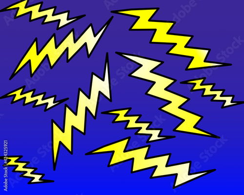 Lightning Bolt Vector on Gradient Purple Background