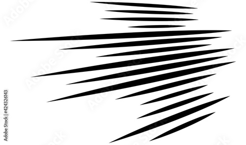 Dynamic 3D lines in perspective. Vanishing, diminishing lines, stripes. Spatial streaks, strips abstract geometric vector illustrration