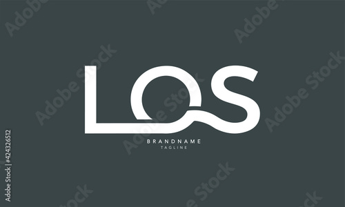 Alphabet letters Initials Monogram logo LOS, LO, OS