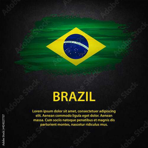 Brazil Flag Black Background