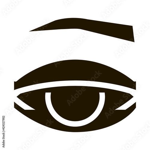 eyelid medical problem glyph icon vector. eyelid medical problem sign. isolated symbol illustration