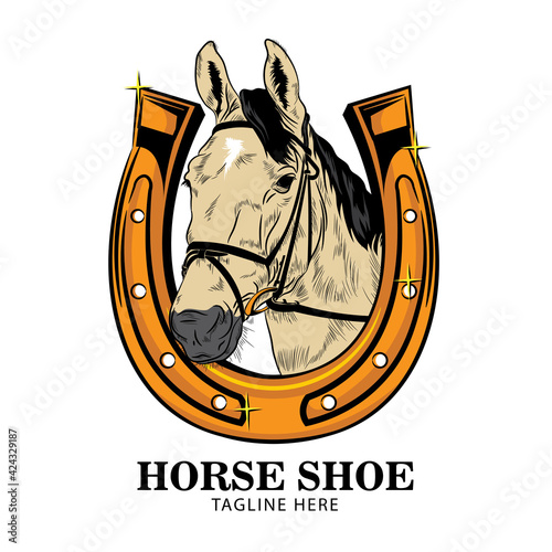Horse ranch and shoe logo