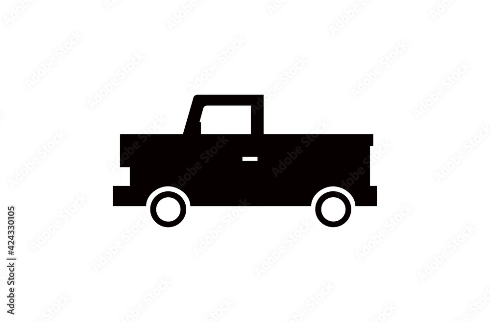 pickup truck emoji.black car vector emoji.