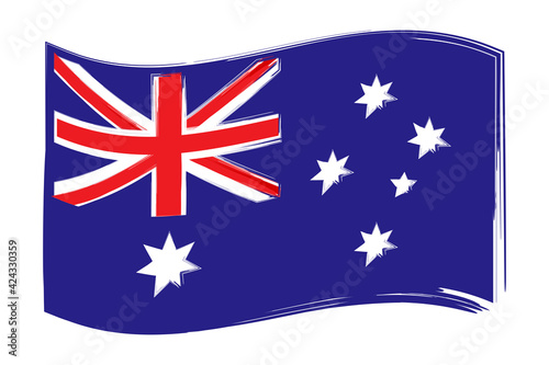 Australia flag. Australia flag for banner design. Background illustration graphic design. Stock vector image. EPS 10.