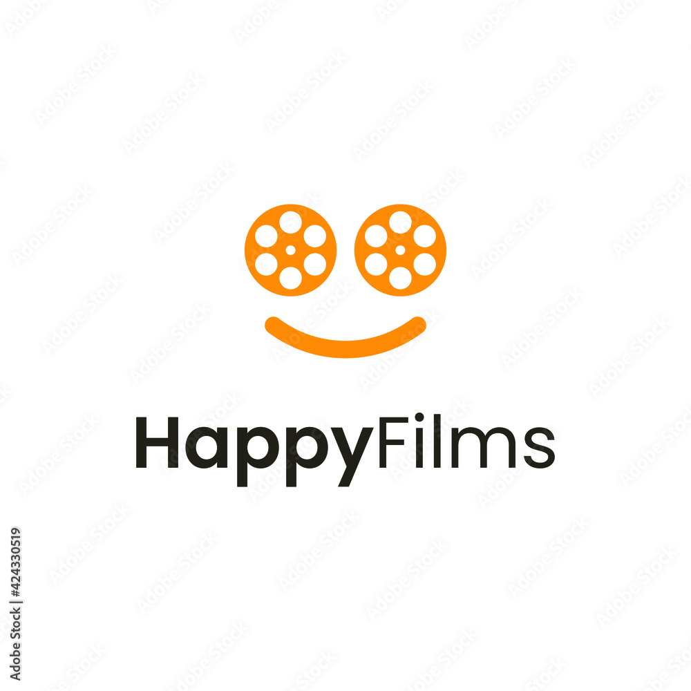 happy films logo vector modern simple combination concept designs happy films logo vector modern simple combination concept designs