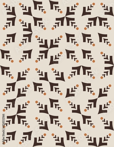 Vector eps geometric with v-shaped figures and dots seamless patterns in earth-toned hues for custom designs, branding, packaging, prints, furniture, interior objects, textile and digital products.