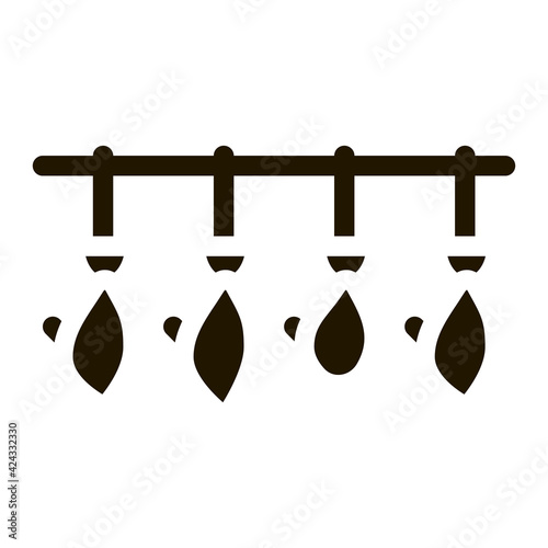 Fotografia fish drying glyph icon vector