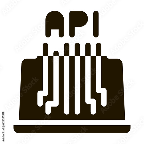 front end api glyph icon vector. front end api sign. isolated symbol illustration