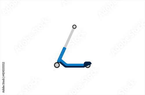 Kick scooter vector flat icon. Isolated push scooter emoji illustration
