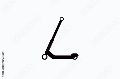 Kick scooter vector flat icon. Isolated push scooter emoji illustration