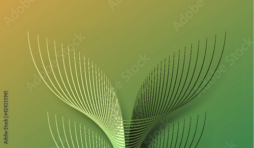 The golden and green line looks like the tail of a whale