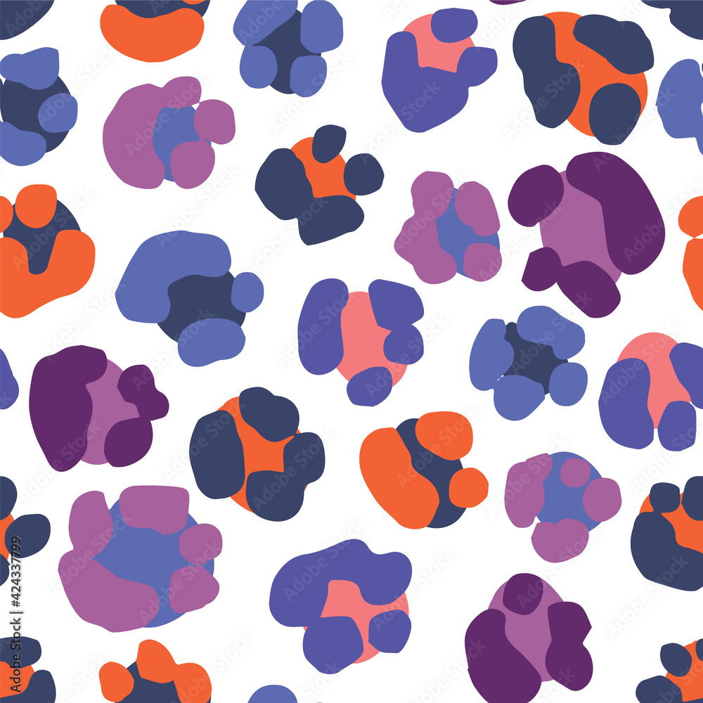 Fototapeta premium Seamless Leopard Pattern. Colorful Animal Skin Print. Spotted animal illustration. Vector Jungle Design.