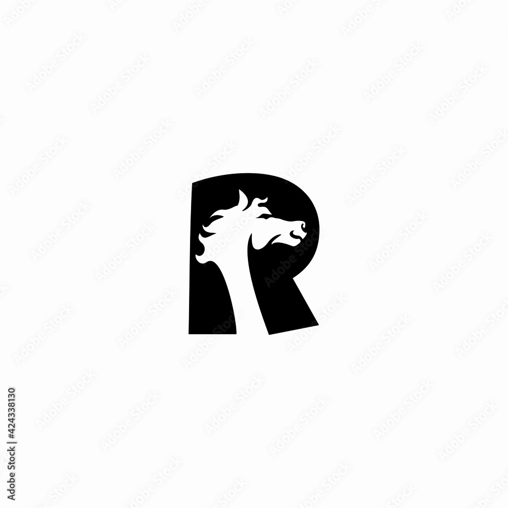 Horse and letter r Logo Template Vector icon illustration design Horse and letter r Logo Template Vector icon illustration design