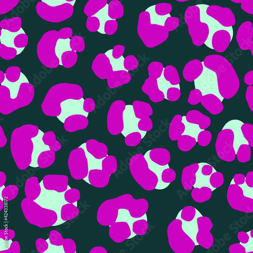 Seamless Leopard Pattern. Colorful Animal Skin Print. Spotted animal illustration. Vector Jungle Design.