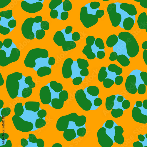 Seamless Leopard Pattern. Colorful Animal Skin Print. Spotted animal illustration. Vector Jungle Design.