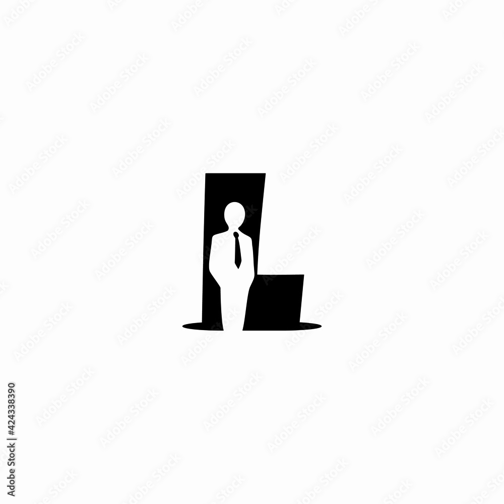 letter L and business man vector logo illustration letter L and business man vector logo illustration
