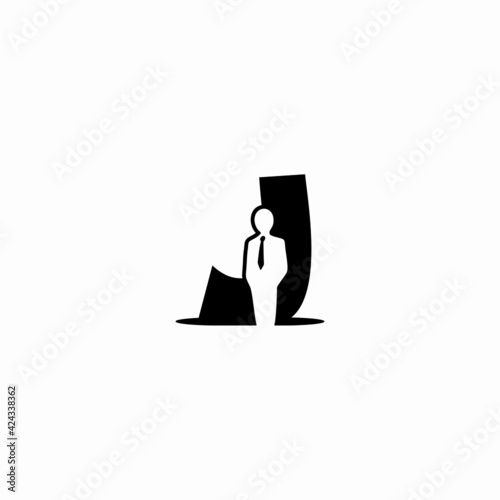 letter j and business man vector logo illustration