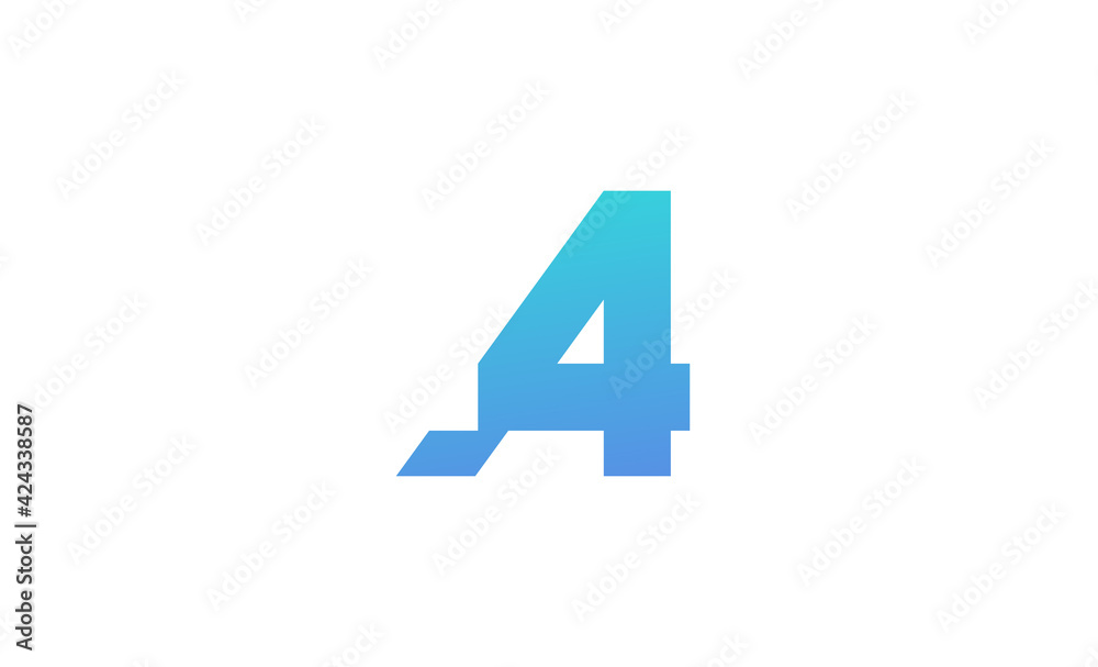 Obraz premium Letter A4 Logo Design Vector template
