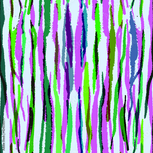 Seamless tiger print pattern and background vector illustration. Animal fur skin texture colorful print