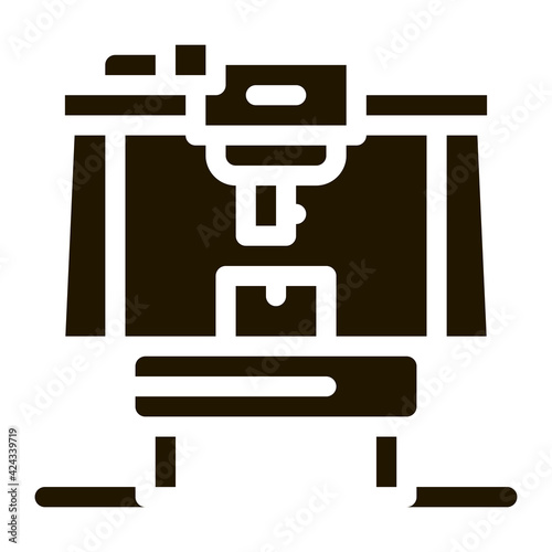 manufacturing machine glyph icon vector. manufacturing machine sign. isolated symbol illustration