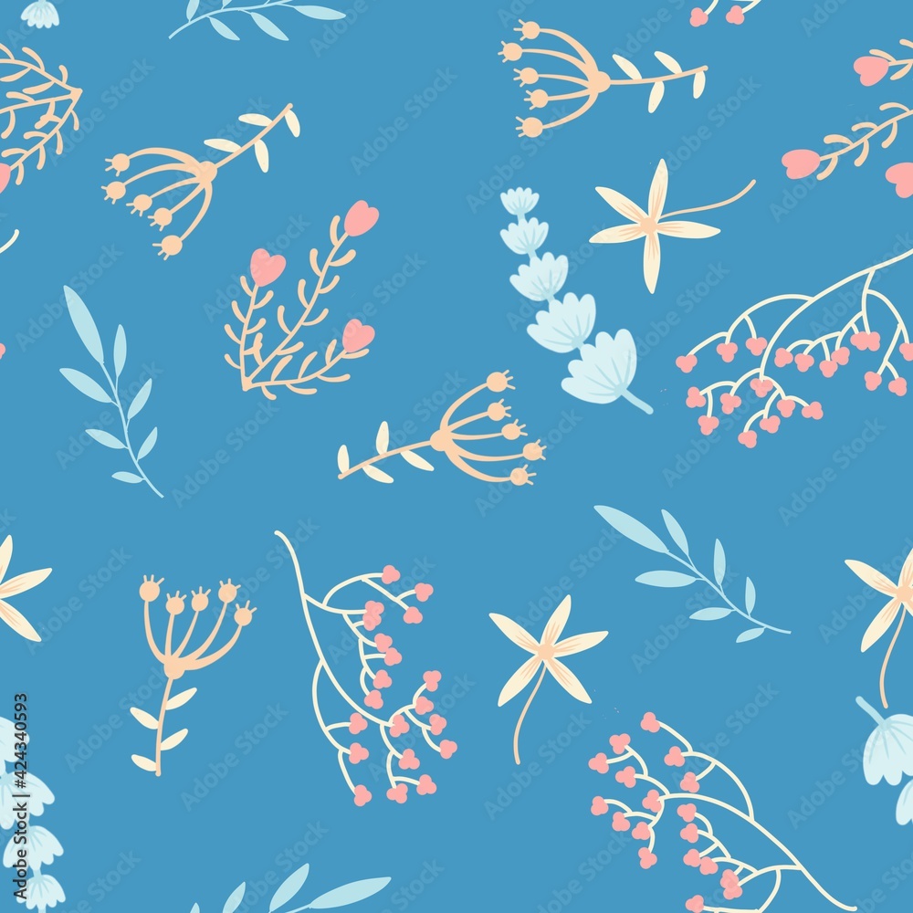 Cute pattern in small flower. Small colorful flowers. Blue background. Ditsy floral background. The elegant the template for fashion prints. Cute pattern in small flower. Small colorful flowers. Blue background. Ditsy floral background. The elegant the template for fashion prints.