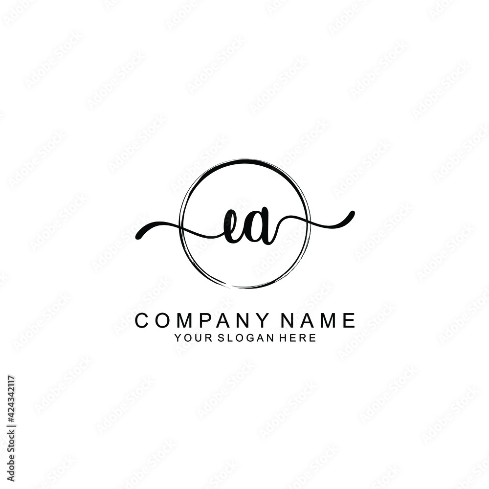 EA Initials handwritten minimalistic logo template vector EA Initials handwritten minimalistic logo template vector
