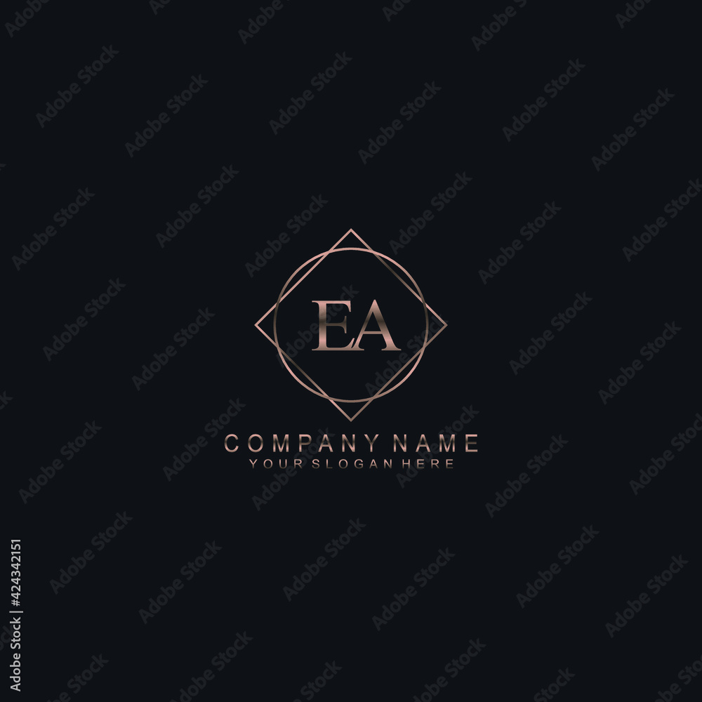 EA Initials handwritten minimalistic logo template vector EA Initials handwritten minimalistic logo template vector