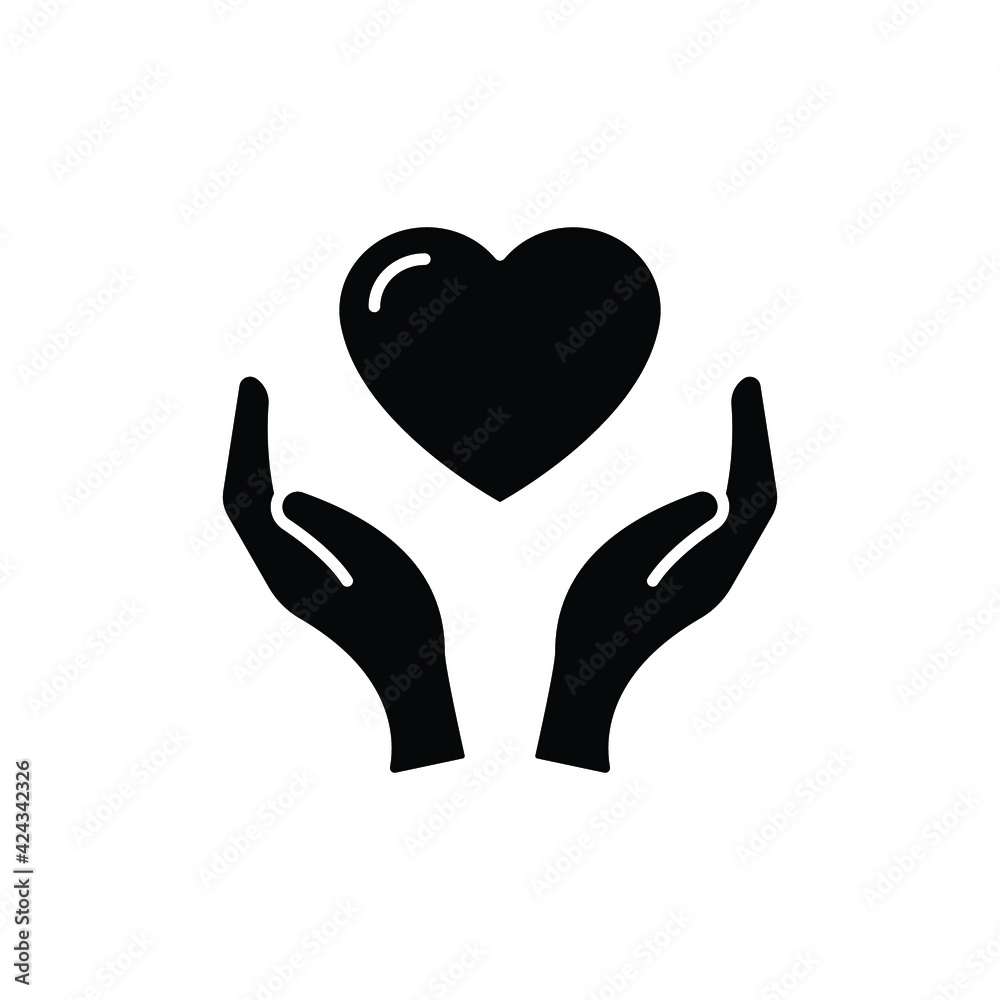 Hand heart glyph icon. Simple solid style. Holding, pictogram, care, graphic, life, health, save, love, give, charity concept. Vector illustration isolated on white background. EPS 10 Hand heart glyph icon. Simple solid style. Holding, pictogram, care, graphic, life, health, save, love, give, charity concept. Vector illustration isolated on white background. EPS 10