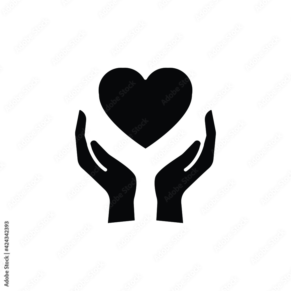 Hand heart glyph icon. Simple solid style. Holding, pictogram, care, graphic, life, health, save, love, give, charity concept. Vector illustration isolated on white background. EPS 10 Hand heart glyph icon. Simple solid style. Holding, pictogram, care, graphic, life, health, save, love, give, charity concept. Vector illustration isolated on white background. EPS 10
