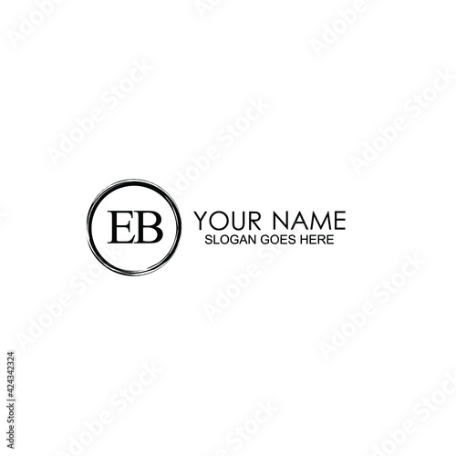 EB Initials handwritten minimalistic logo template vector