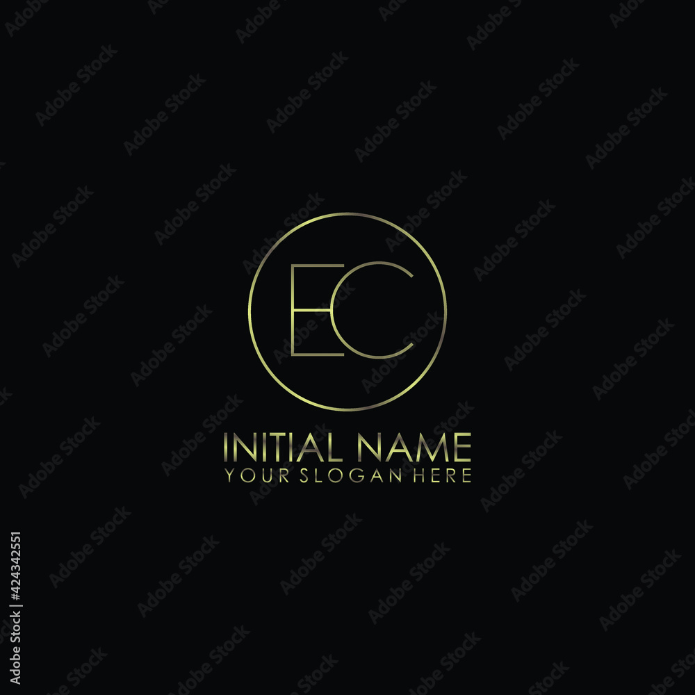 EC Initials handwritten minimalistic logo template vector EC Initials handwritten minimalistic logo template vector