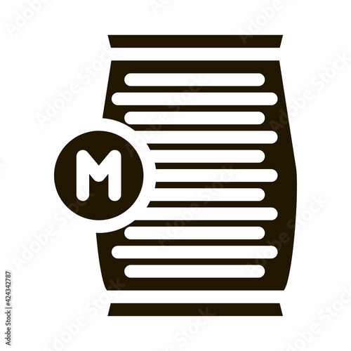 mushroom spawn bag glyph icon vector. mushroom spawn bag sign. isolated symbol illustration